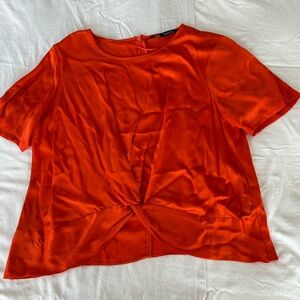 Zara Orange Twist Front Top Size L